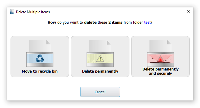 Multiples choice to delete files