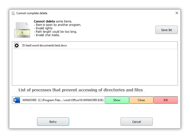 Error handling and explanation